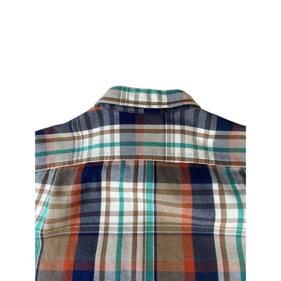 Wallace & Barnes Mens M Flannel Shirt Multicolor Plaid Button Up Heavyweight - Picture 7 of 9